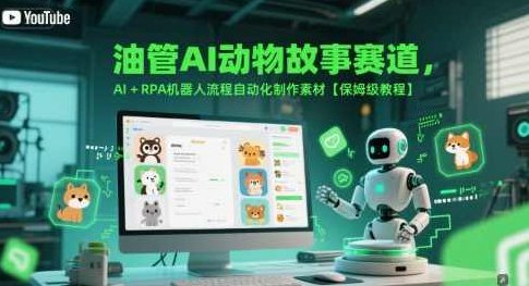 油管AI动物故事赛道，AI+RPA机器人流程自动化制作素材【保姆级教程】,视频,教程,制作,第1张