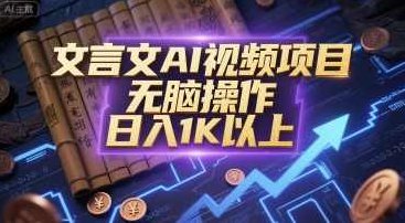 文言文AI视频项目，无脑操作，日入1K以上【揭秘】,视频,制作,揭秘,第1张