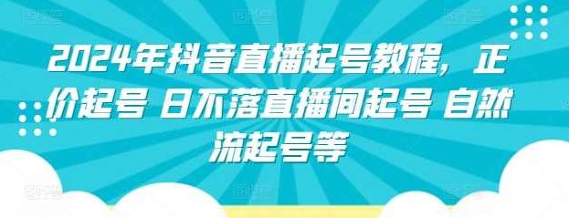 2024年抖音直播起号教程，正价起号 日不落直播间起号自然流起号等,课程,教程,第1张