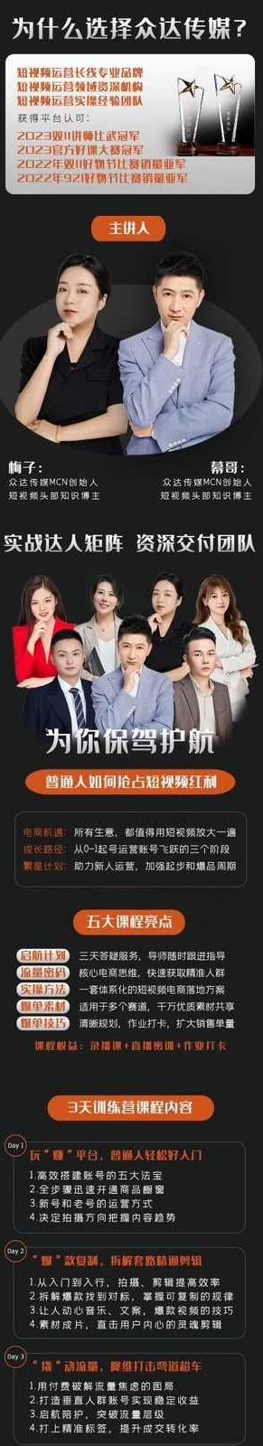 【众达传媒】2024新课-零基础短视频+图文带货实操训练营-好姐 短视频+图文带货，爆流核心,课程,视频,教程,第2张
