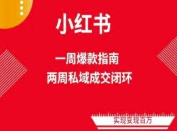 爆款小红书免费流量体系课程(两周变现),小红书电商教程,课程,教程,第1张 爆款小红书免费流量体系课程(两周变现),小红书电商教程,课程,教程,第1张