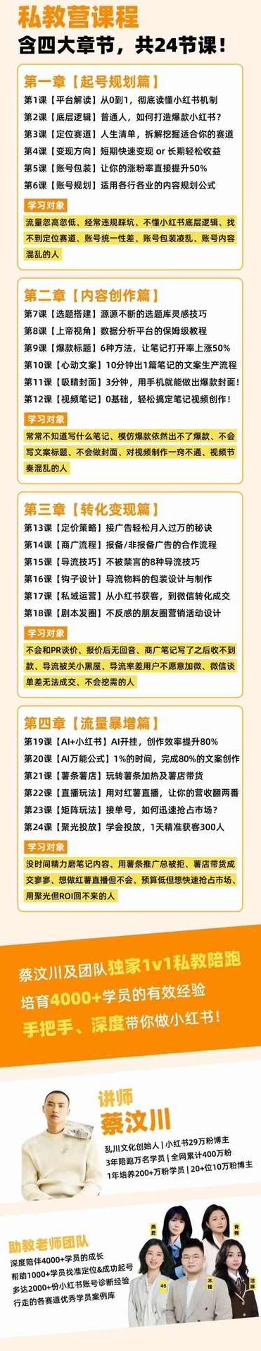 蔡汶川·小红书私教营，底层逻辑、定位赛道、账号包装、内容策划、选题搭建、爆款创作、涨粉技巧、推广变现等等,课程,视频,教程,第2张