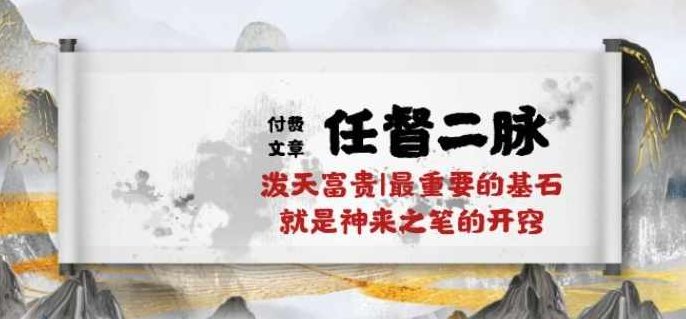某付费文章《任督二脉 泼天富贵|最重要的基石 就是神来之笔的开窍|万字》