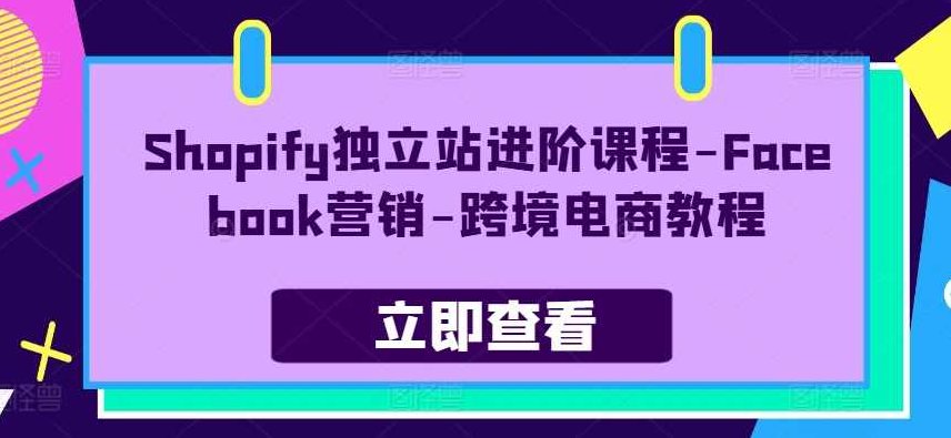 （青蛙学堂)Shopify独立站进阶课程-Facebook营销-跨境电商教程,课程,视频,教程,第1张
