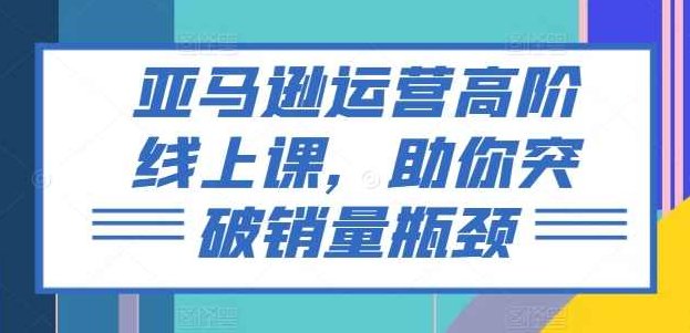 亚马逊运营高阶线上课，助你突破销量瓶颈,课程,视频,第1张