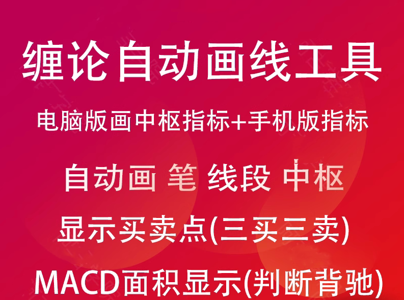 缠论指标 电脑版+手机版（MACD面积顶底背离自动画笔自动画线划线画中枢）,下载,指标,CD,第1张