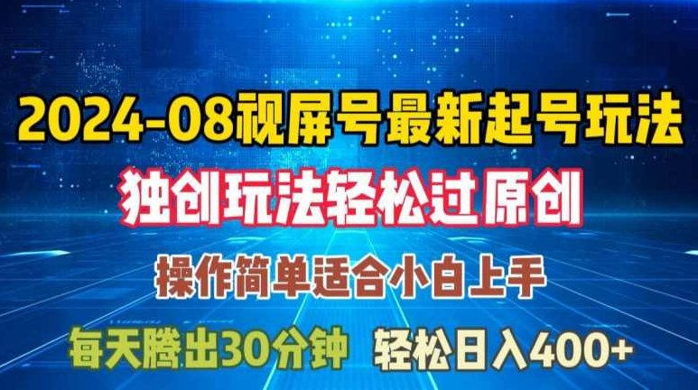 08月视频号最新起号玩法，独特方法过原创日入三位数轻轻松松【项目拆解】,视频,项目拆解,视频号,第1张