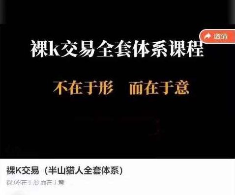 裸K交易(半山猎人全套体系)视频课 裸K不在于形而在于意，裸K交易，半山猎人全套体系揭秘,课程,视频,第1张
