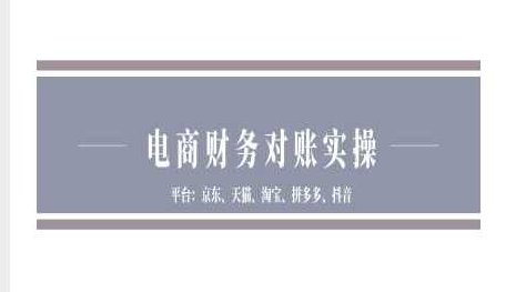 小佐电商财务对账实操-京东天猫淘宝拼多多抖音电商财务对账,课程,抖音,讲座,第1张