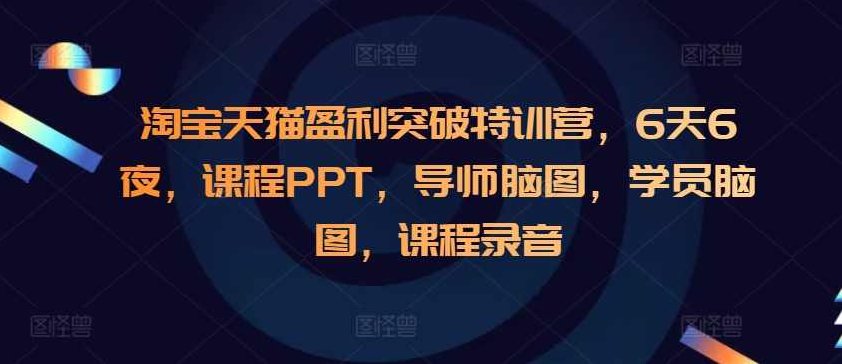 淘宝天猫盈利突破特训营，6天6夜，课程PPT，导师脑图，学员脑图，课程录音,课程,掌握,应用,第1张