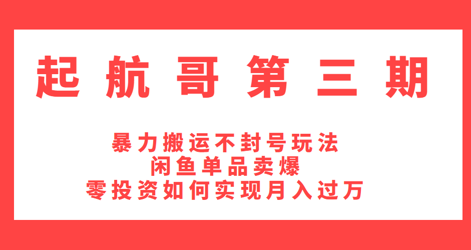 起航哥第三期：暴力搬运不封号玩法，闲鱼单品卖爆和零投资如何实现月入过万,抖音,2020年,月入过万,第2张