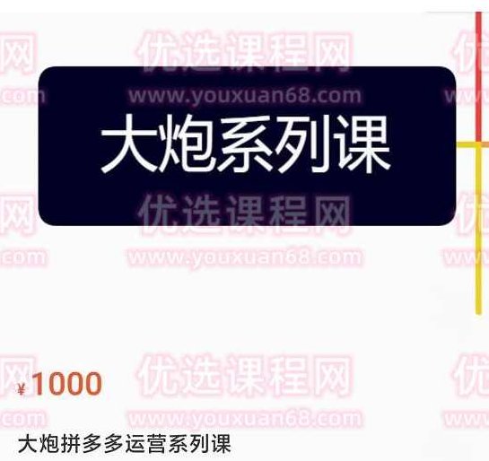 大炮拼多多运营系列课，各类​玩法合集，拼多多运营玩法实操,课程,基础,掌握,第1张