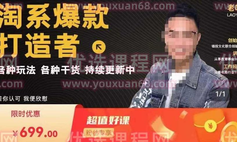 锋投老叶全店动销，淘系干货汇总，各种玩法，淘系爆款打造者,课程,制作,成功,第1张