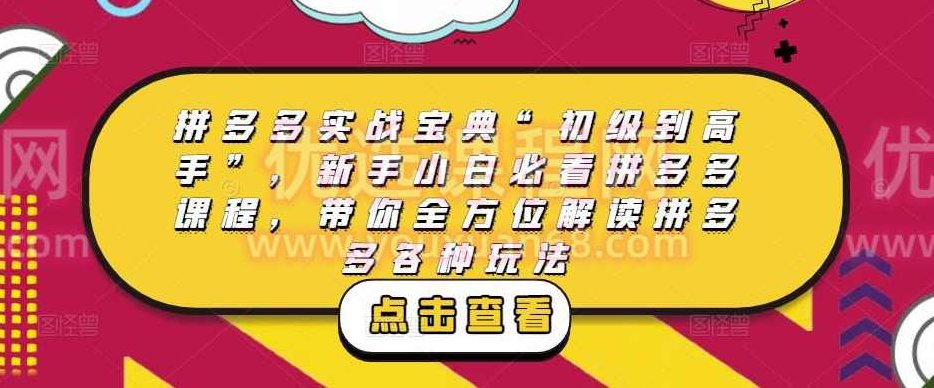拼多多“新手到高手”实战特训营：带你全方位玩转拼多多！,课程,介绍,策略,第1张