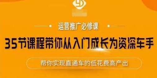 35节课程带你从入门成长为资深车手，让系统学习直通车成为可能，帮你实现直通车的低花费高产出,课程,基础,创新,第1张