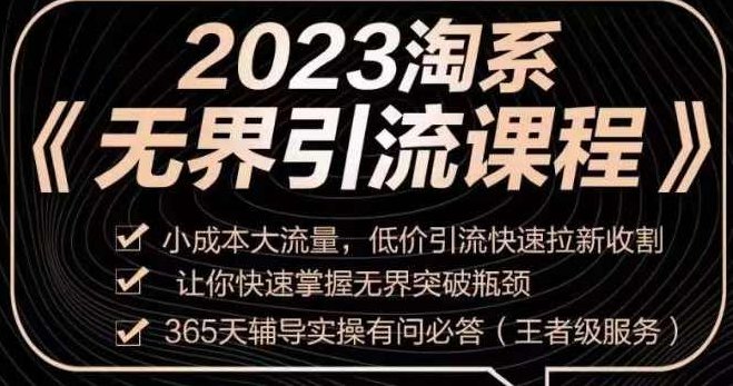 2023淘系无界引流实操课程，小成本大流量，低价引流快速拉新收割，让你快速掌握无界突破瓶颈,课程,掌握,细说,第1张