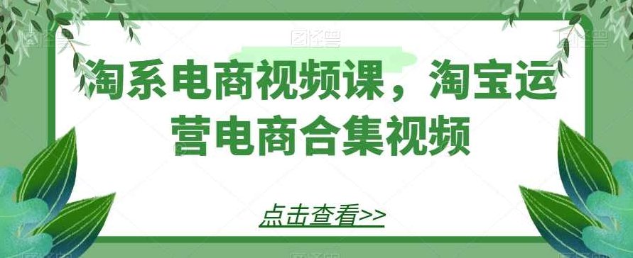 淘系电商视频课，淘宝运营电商合集视频,课程,视频,基础,第1张