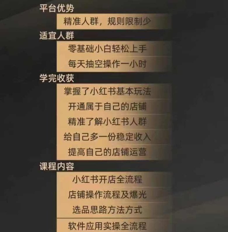 小红书电商实战精通课3.0，抓住小红书平台的风口，不错过有一个赚钱的机会,课程,视频,基础,第2张