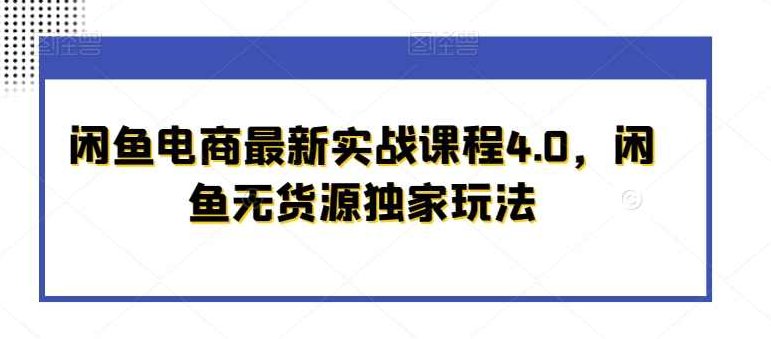 闲鱼电商最新实战课程4.0，闲鱼无货源独家玩法,课程,讲解,实战,第1张