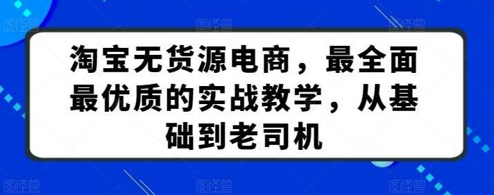 叮当会淘宝57期：淘宝无货源电商，最全面最优质的实战教学，从基础到老司机,课程,基础,赚钱,第1张