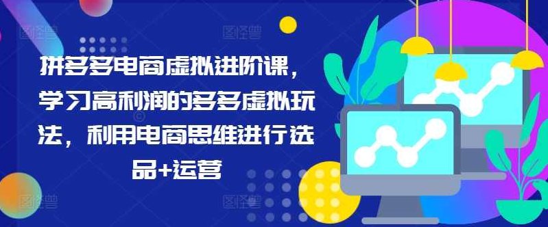 拼多多电商虚拟进阶课，学习高利润的多多虚拟玩法，利用电商思维进行选品+运营,课程,教程,百度云盘分享,第1张