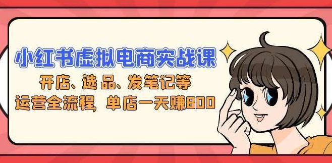 小红书虚拟电商实战课：开店、选品、发笔记等运营全流程,课程,介绍,小红书,第1张