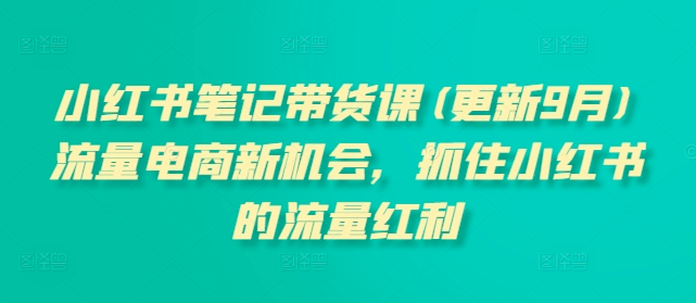 张宾小红书笔记带货课(更新25年2月)流量电商新机会,抓住小红书的流量红利,课程,视频,教程,第1张 张宾小红书笔记带货课(更新25年2月)流量电商新机会,抓住小红书的流量红利,课程,视频,教程,第1张