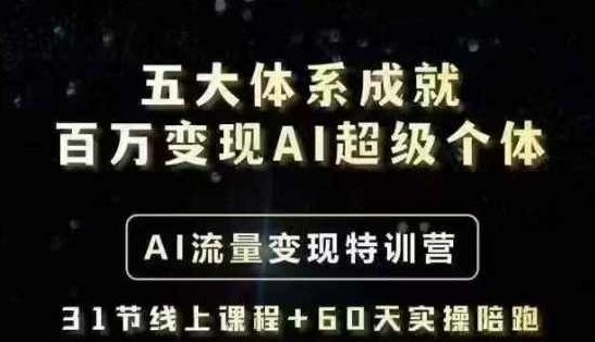 艾文五大体系成就百万变现AI超级个体- AI流量变现特训营，一步一步教你一个人怎么年入百W,课程,视频,制作,第1张