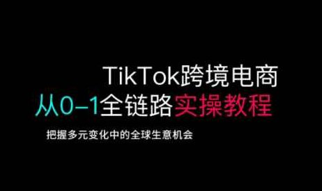 TikTok跨境电商从0-1全链路全方位实操教程，把握多元变化中的全球生意机会,课程,视频,教程,第1张