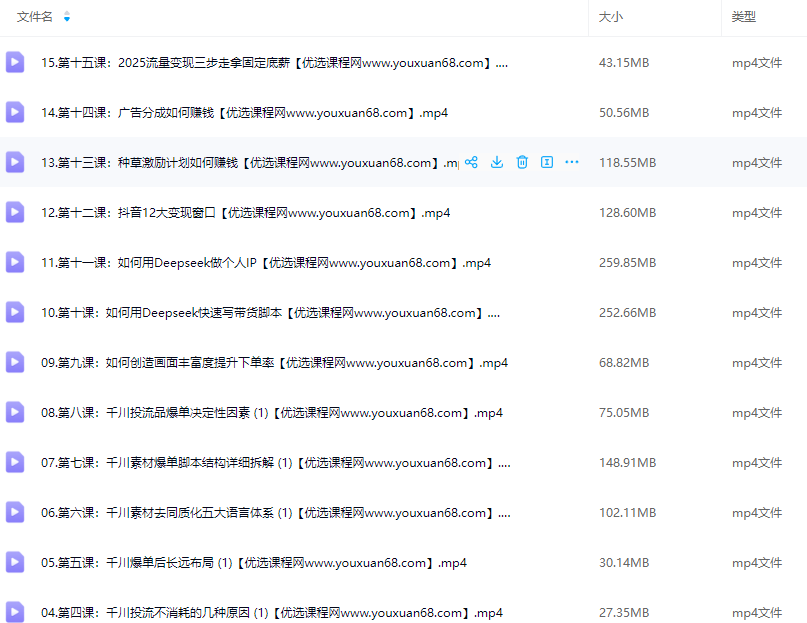 2025抖音个人IP全域流量变现进阶课，deepseek千川爆单进阶课,课程,第2张