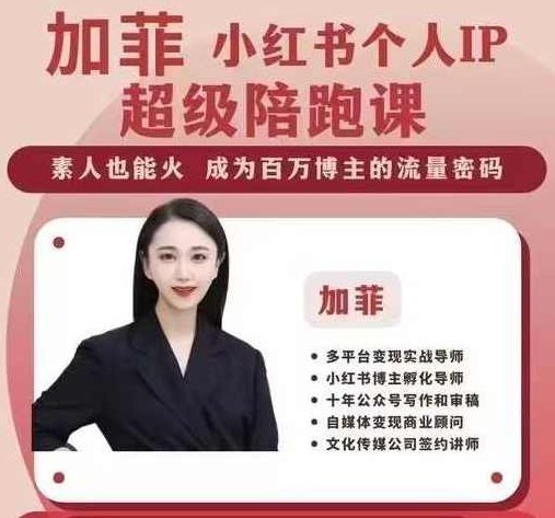 加菲小红书个人IP陪跑课程，开启你职业生涯的PLAN-B，素人也能火成为百万博主的流量密码,课程,视频,抖音,第1张