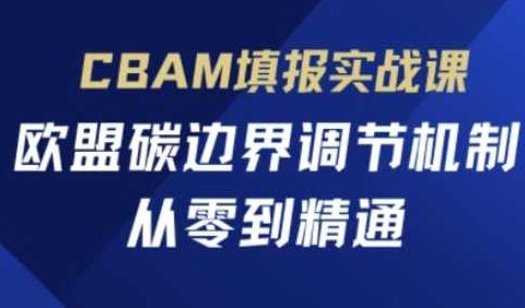 欧盟CBAM填报实战课从零到精通，欧盟碳边界调节机制,课程,介绍,掌握,第1张