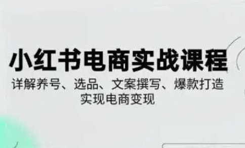 小红书从0-1实操课2025养号、选品、文案撰写、爆款打造实现电商变现,课程,视频,第1张 小红书从0-1实操课2025养号、选品、文案撰写、爆款打造实现电商变现,课程,视频,第1张