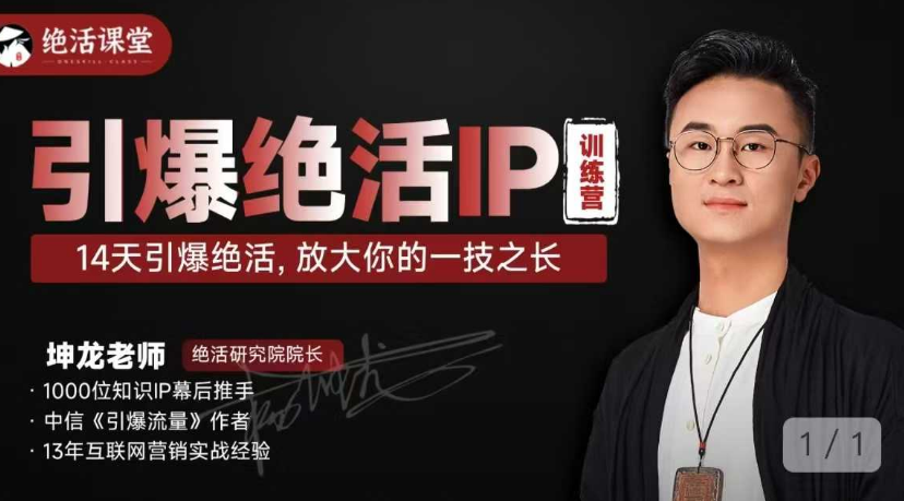 坤龙老师引爆绝活IP训练营，14天引爆绝活，放大你的一技之长,课程,训练营,介绍,第1张