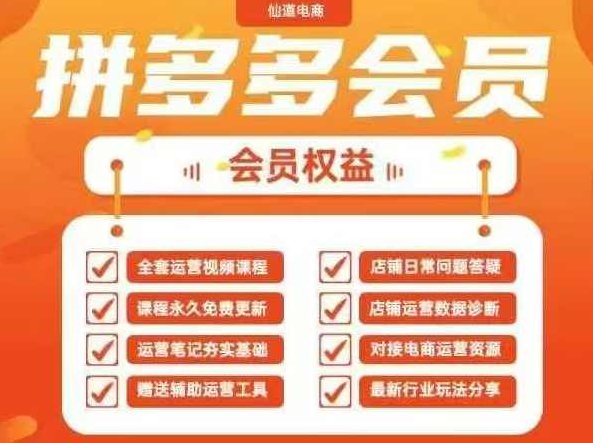 仙道电商2025拼多多运营实战课 40节全流程教学，覆盖拼多多运营全链路！,课程,视频,基础,第1张
