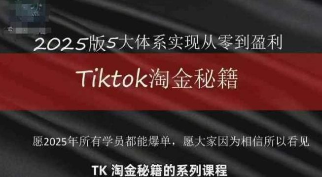 TikTok跨境2025淘金秘籍，​2025TikTok从0到盈利变现,基础,制作,秘籍,第1张