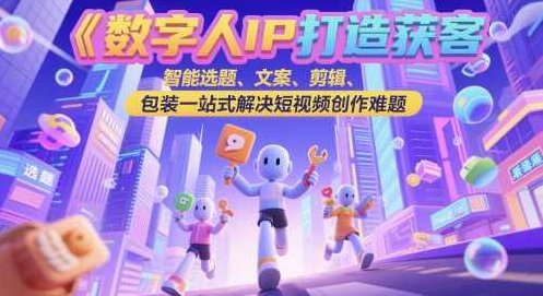 数字人IP打造获客变现实操课，智能选题、文案、剪辑、包装一站式解决短视频创作难题,课程,视频,教程,第1张