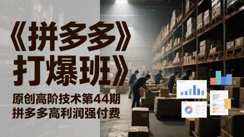 叮当会《拼多多打爆班》原创高阶技术第44期，拼多多高利润强付费