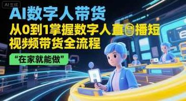 AI数字人带货，从0到1掌握数字人直播短视频带货全流程，在家就能做，智能直播带货新纪元，AI数字人全流程助力在家创业,课程,视频,第1张