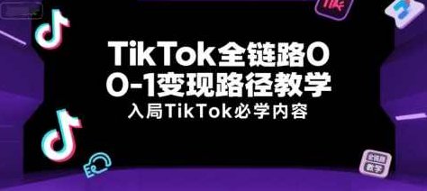 英华TikTok全链路0-1变现路径教学，入局TikTok必学内容，TikTok全链路高效变现路径实战指南,课程,视频,基础,第1张