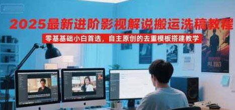 2025最新进阶影视解说搬运洗稿教程，零基础小白首选，自主原创的去重模板搭建教学，影视新纪元，进阶搬运洗稿教程，零基础小白速成模板搭建,课程,视频,教程,第1张