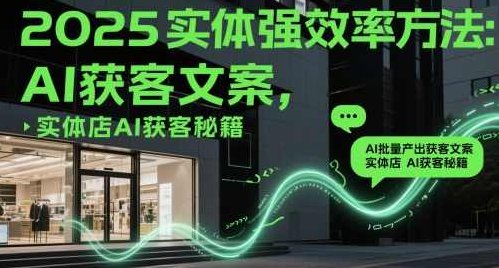 实体强效率方法：AI批量产出获客文案，2025年普通人拥抱AI，实现实体创收，智能营销新篇章，AI助力获客文案高效产出，2025年拥抱AI实现实体创收,课程,秘诀,应用,第1张