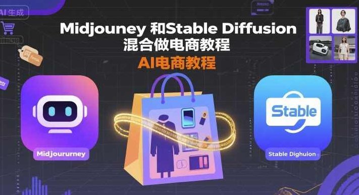 Midjourney和Stable Diffusion混合做电商教程-ai电商教程，Midjourney与Stable Diffusion深度融合的电商实战指南，Midjourney与Stable Diffusion融合，AI驱动的电商营销实战深度解析,教程,指南,思维,第1张