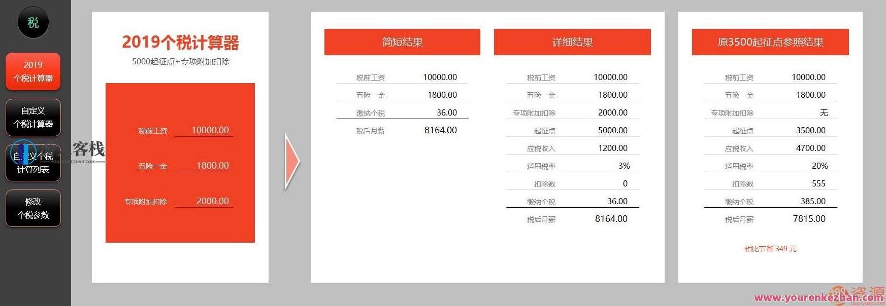 2019年个税计算器—很强大的EXCEL版_资源网,2019年个税计算器,强大功能EXCEL版——资源网实用指南,2019年个税计算器,EXCEL版个税计算器,资源网,第2张 2019年个税计算器—很强大的EXCEL版_资源网,2019年个税计算器,强大功能EXCEL版——资源网实用指南,2019年个税计算器,EXCEL版个税计算器,资源网,第2张