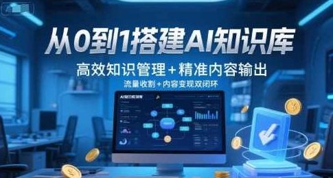 从0到1搭建AI知识库，高效知识管理+精准内容输出，流量收割+内容变现双闭环，AI知识库搭建，高效知识管理、精准内容输出，流量收割与内容变现双闭环，AI知识库构建，知识管理升级版，实现高效输出与流量变现双赢策略,课程,知识管理,第1张