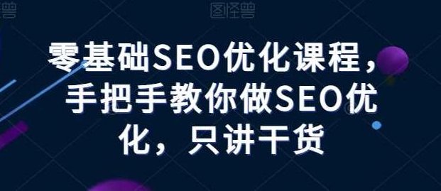 零基础SEO优化课程,手把手教你做SEO优化,只讲干货,零基础入门,手把手教你实战SEO优化技巧,干货满满,效果立现