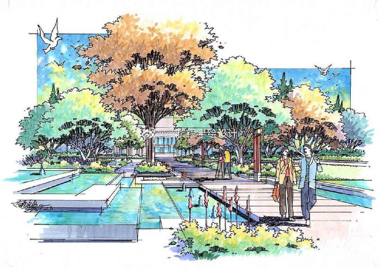 【手绘学习】景观手绘教程全集,手绘学习景观手绘教程全集,从基础到高级的绘画之旅