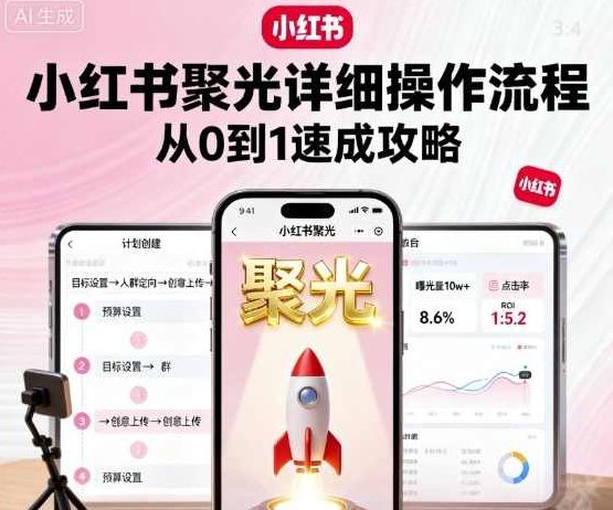 小红书聚光详细操作流程，小红书聚光从0到1速成攻略，小红书聚光快速入门秘籍，小红书聚光，从零开始速成攻略，快速入门秘籍，详解操作流程与策略指南