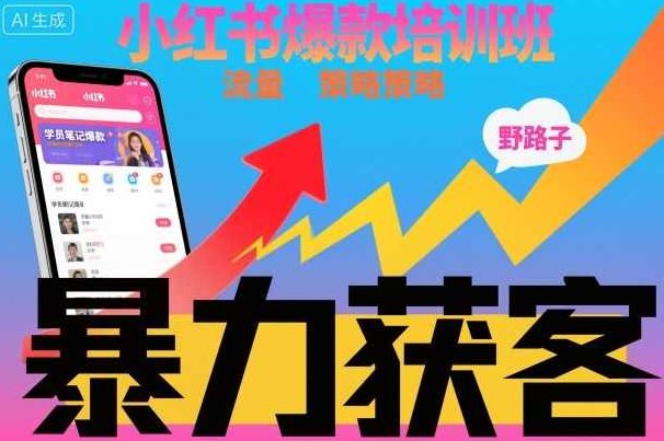 小红书爆款培训班，小红书获客野路子流量打法，暴力持续获客，小红书爆款培训班，深度解析野路子流量打法，高效暴力持续获客策略