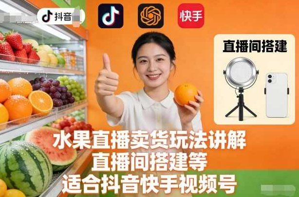 水果直播卖货玩法讲解、直播间搭建等，适合抖音快手视频号，抖音快手视频号水果直播卖货攻略，玩法详解与直播间搭建指南,视频,抖音,讲解,第1张